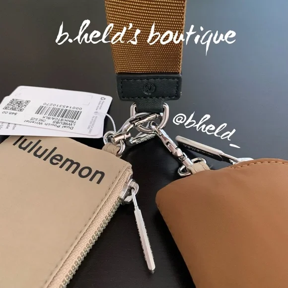 lululemon Dual Pouch Wristlet in Trench/Burnt Caramel/Black OS Brand New NWT